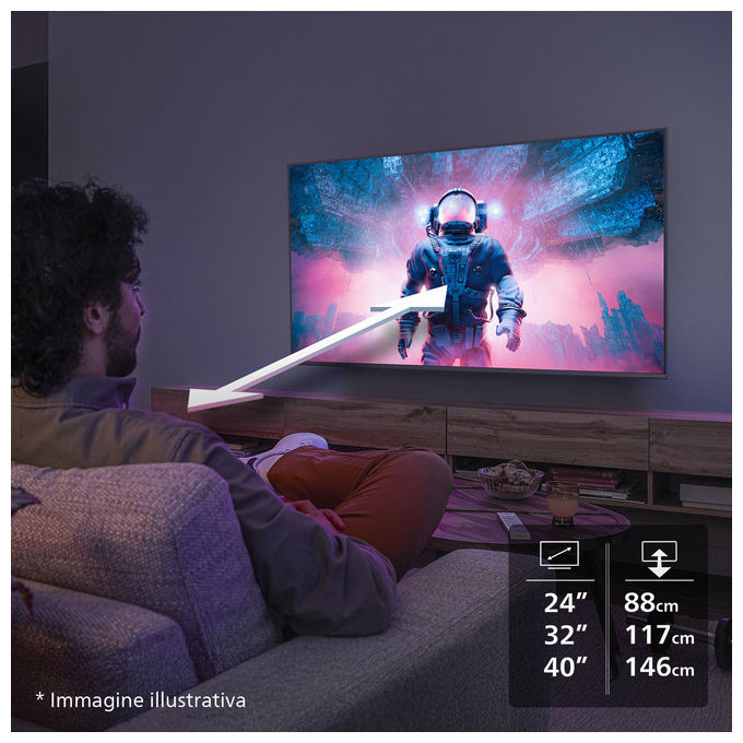 Philips 40PFS6000-12 Smart TV LED 40'' Full HD HDR10 Titan OS Dolby Digital Wi-Fi colore Nero