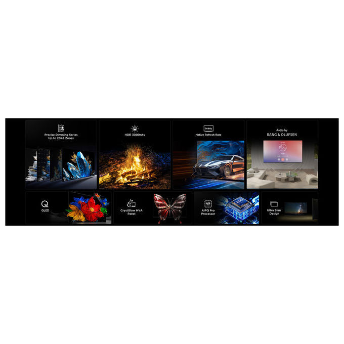 TCL 55C79K Serie C79K Smart TV QD-MiniLED 4K 55'' 144Hz Google TV Dolby Vision IQ Atmos Audio BandO HDMI 2.1 colore Metallico