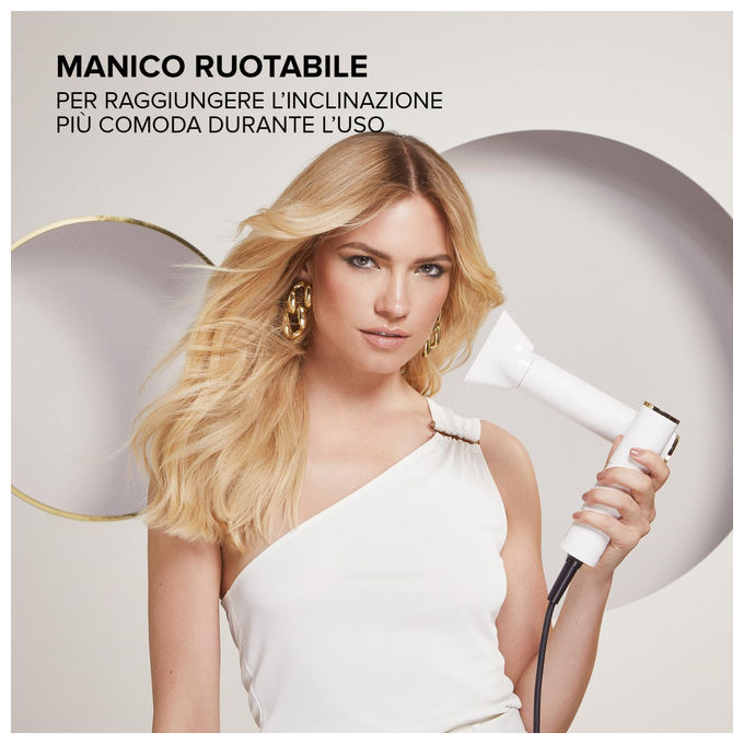 Bellissima 11918 Gemini Asciugacapelli 1400W Motore Digitale Ionico 3 velocita' 3 temperature Diffusore e Concentratori colore Bianco