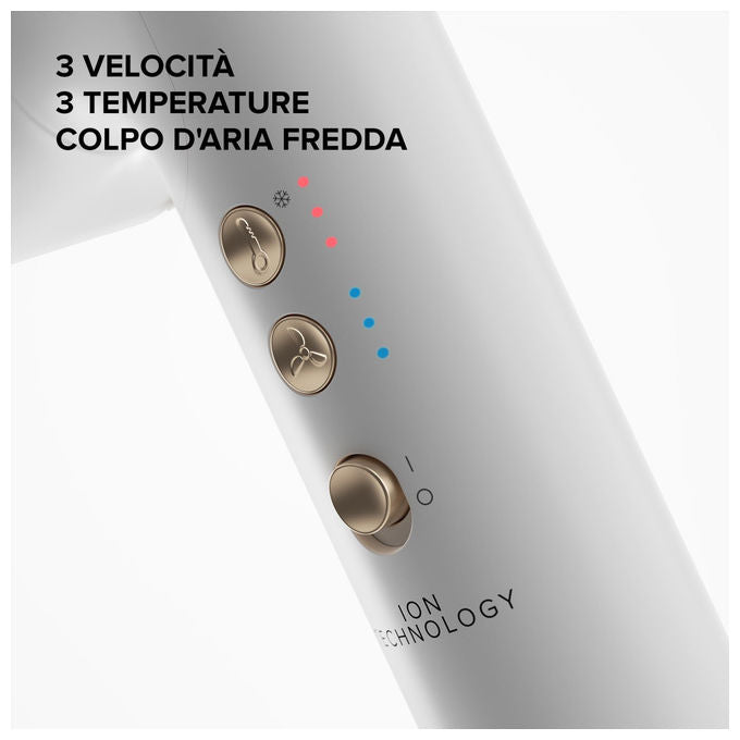 Bellissima 11918 Gemini Asciugacapelli 1400W Motore Digitale Ionico 3 velocita' 3 temperature Diffusore e Concentratori colore Bianco