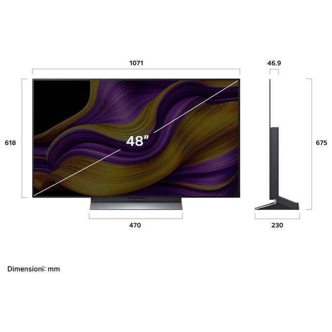 LG OLED48G56LS G5 Smart TV OLED evo 48'' 4K Ultra HD WebOS α11 AI Gen2 120Hz Dolby Atmos Wi-Fi 6 colore Argento