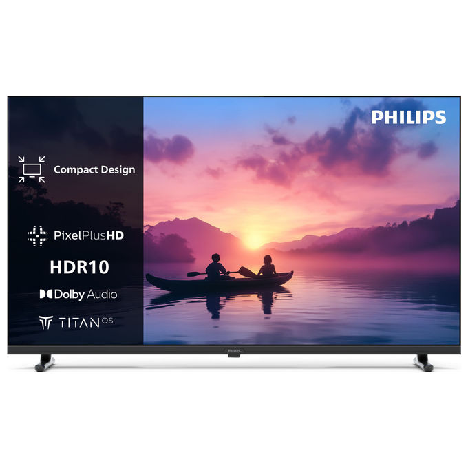 Philips 24PHS6000-12 Smart TV LED HD 24'' Titan OS Dolby Digital HDR10 Wi-Fi Alexa Google Assistant colore Nero