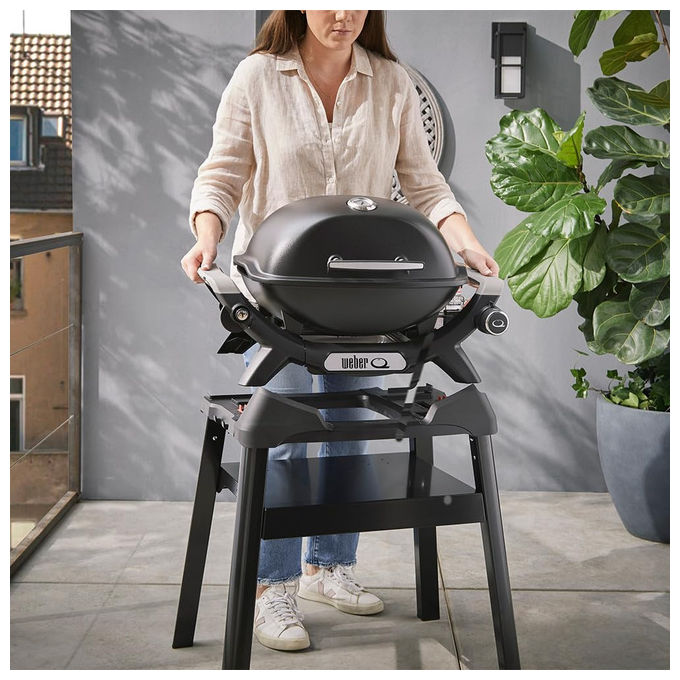 Weber 1501072 Q 1200N Barbecue a Gas 1 Bruciatore 2,94 kW Griglia Ghisa Smaltata 1290 cm² Termometro Integrato colore Nero