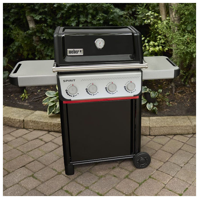 Weber Spirit E-410 Barbecue a Gas GPL 4 Fornelli Nero con Carrello Area Cottura 2761 cm²