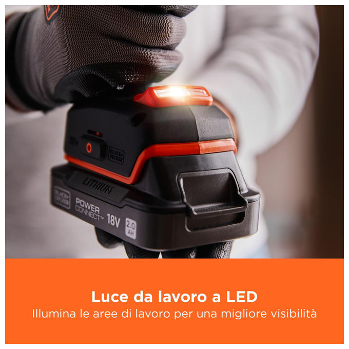 Black+decker BLD682XN-XJ Trapano Avvitatore Brushless 18V 50Nm 2 Velocita' Mandrino 13mm LED senza batteria colore Arancione