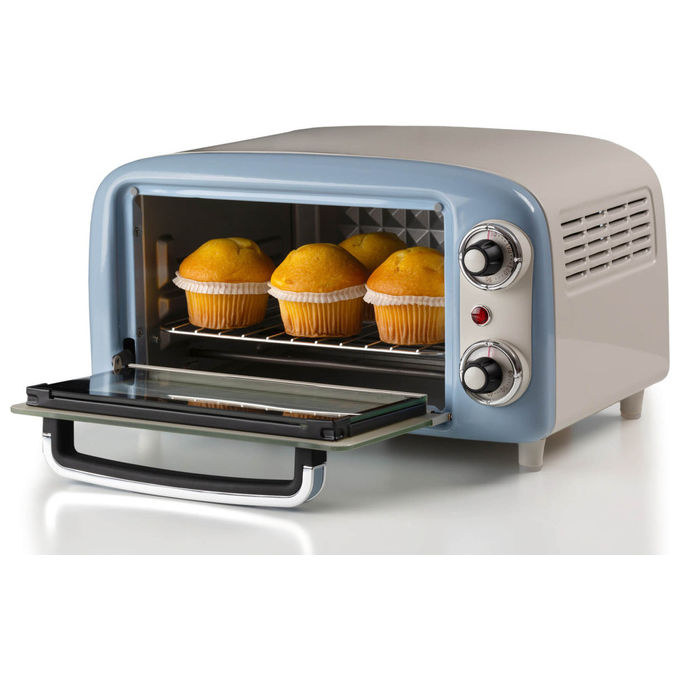 Ariete 3919 Vintage Forno Elettrico 10 L 800W Grill Timer 60 min Doppio Vetro colore Celeste