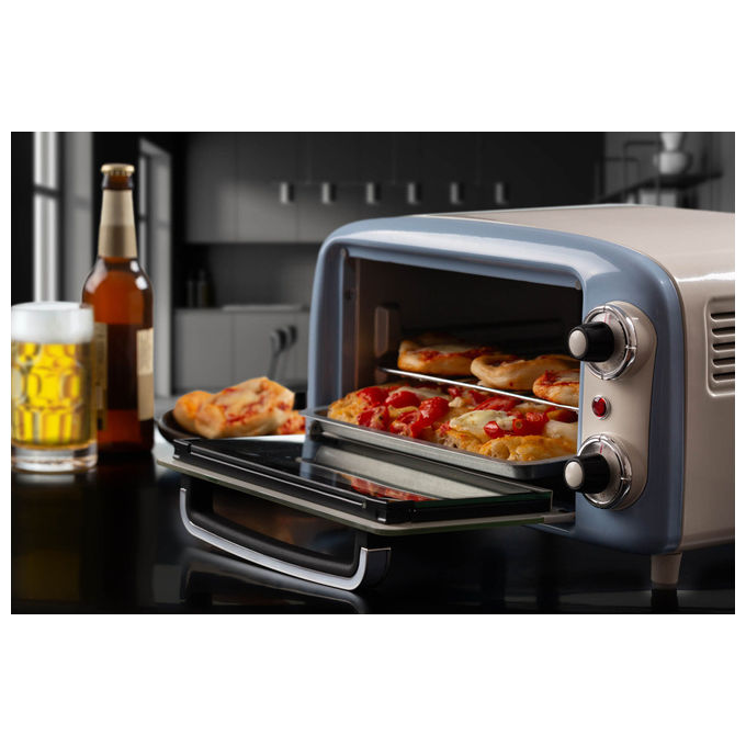 Ariete 3919 Vintage Forno Elettrico 10 L 800W Grill Timer 60 min Doppio Vetro colore Celeste