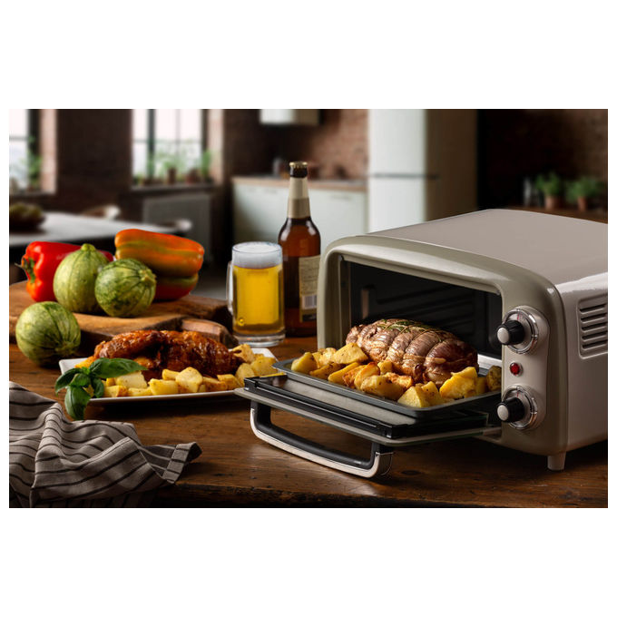 Ariete 3919 Vintage Forno Elettrico 10 L 800W Doppio Vetro Grill Timer 60 min colore Beige
