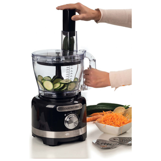 Ariete 1782 Gourmet Pro Moderna Robot da cucina 1000W Tritatutto 3L Frullatore 2L 2 velocita' Pulse lame acciaio inox colore Nero