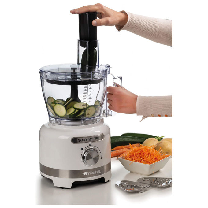 Ariete 1782 Gourmet Pro Moderna Robot da Cucina Tritatutto 3L Frullatore 2L 1000W 2 Velocita' Pulse colore Bianco