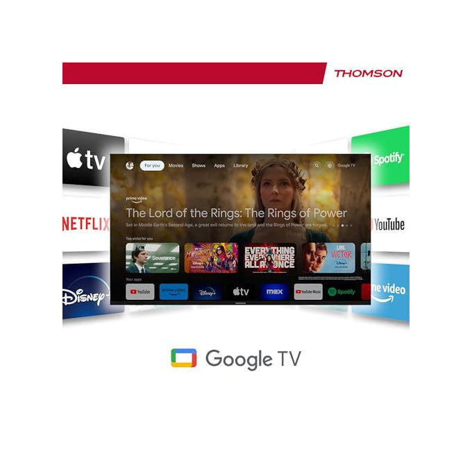 Thomson 65QG4S14 Smart TV QLED 65'' 4K UHD Google TV Android 11 HDR Dolby Vision Dolby Atmos colore Nero