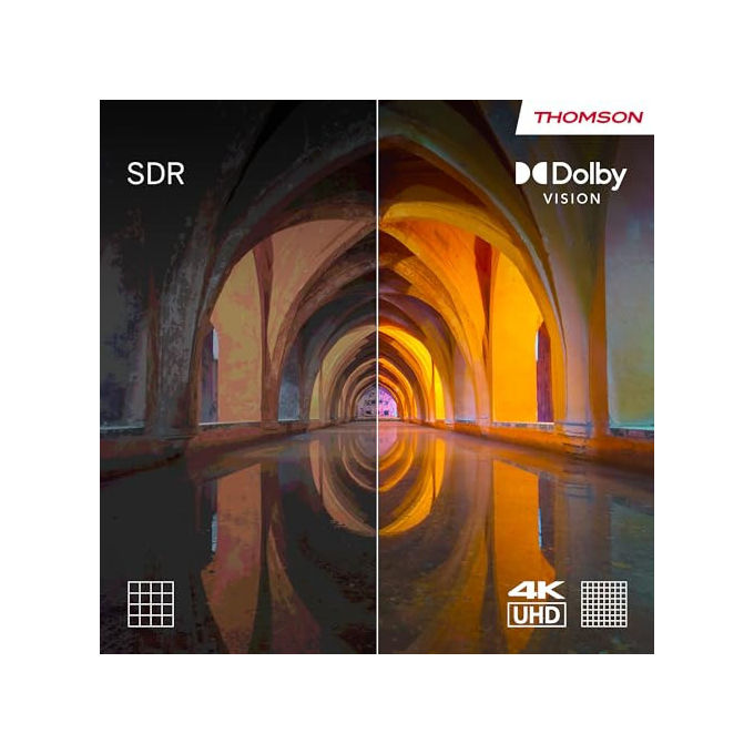 Thomson 65QG4S14 Smart TV QLED 65'' 4K UHD Google TV Android 11 HDR Dolby Vision Dolby Atmos colore Nero