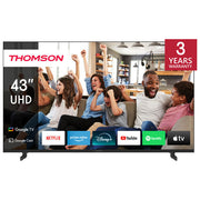 Thomson 43UG4S14 Q70 Series Smart TV 43'' 4K Ultra HD LED Google TV HDR10 Wi-Fi Bluetooth 4 HDMI colore Nero