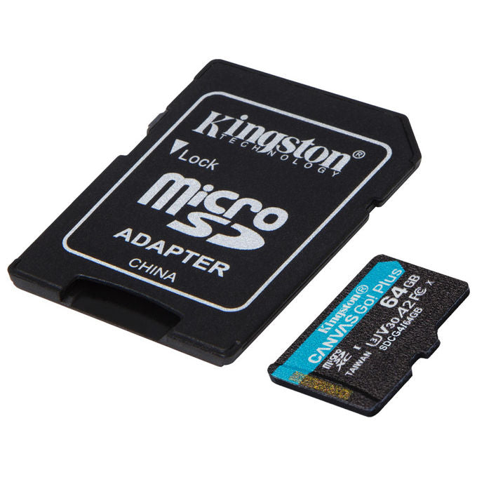 Kingston microSDXC 64GB Canvas Go Plus 200MB-s U3 V30 A2 Scheda di Memoria UHS-I