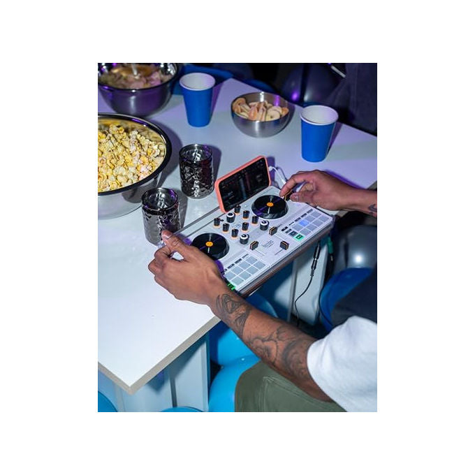 HERCULES DJ Control Mix Ultra Controller DJ Portatile Bluetooth Bianco