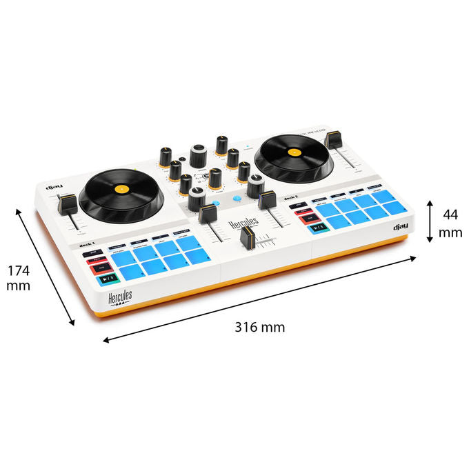 HERCULES DJ Control Mix Ultra Controller DJ Portatile Bluetooth Bianco