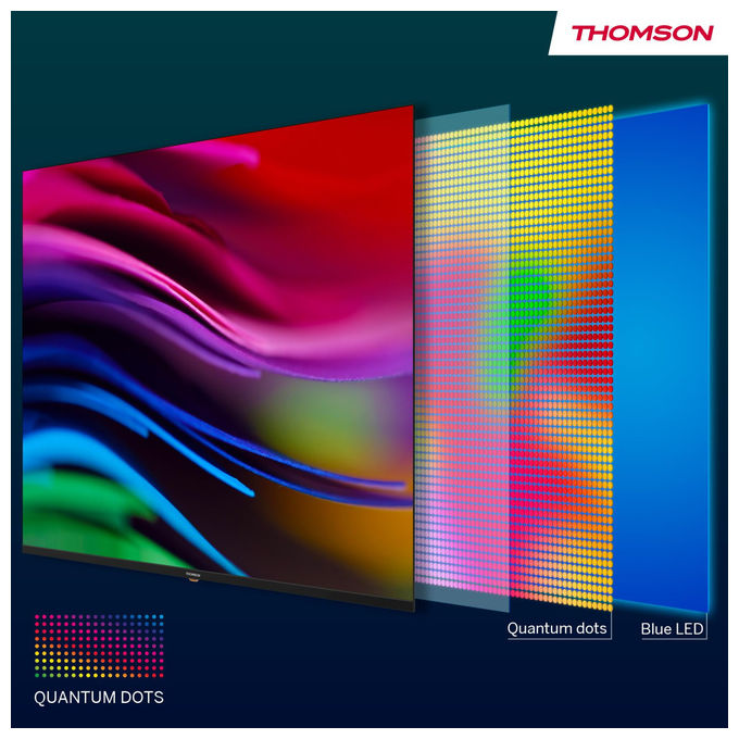 Thomson 43QG4S14 Smart TV 43'' QLED 4K Ultra HD Google TV HDR10 Dolby Vision Triple Tuner Wi-Fi colore Grigio