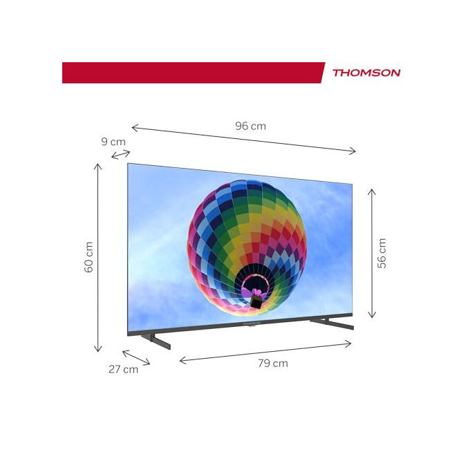 Thomson 43QG4S14 Smart TV 43'' QLED 4K Ultra HD Google TV HDR10 Dolby Vision Triple Tuner Wi-Fi colore Grigio