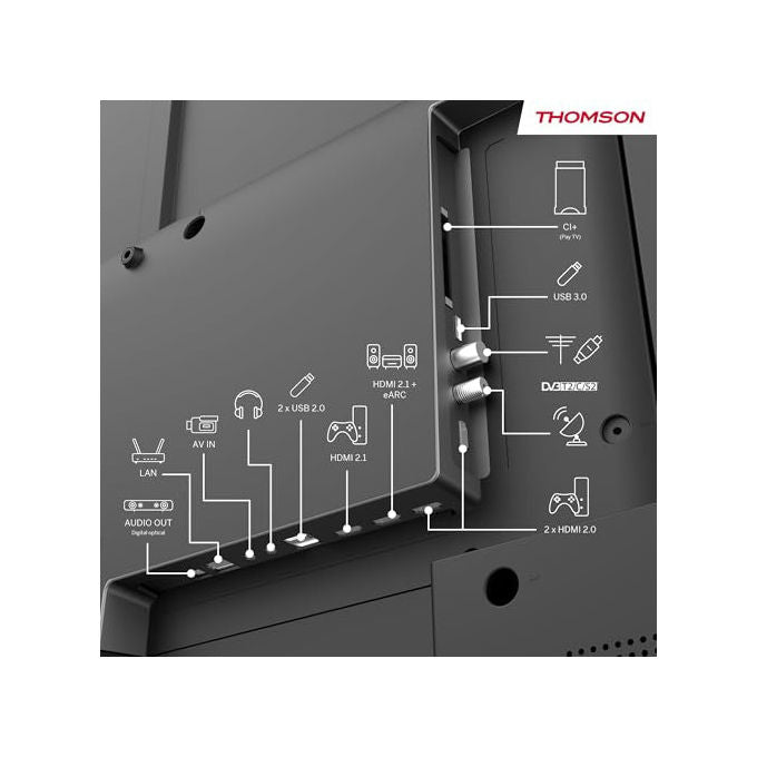 Thomson 43QG4S14 Smart TV 43'' QLED 4K Ultra HD Google TV HDR10 Dolby Vision Triple Tuner Wi-Fi colore Grigio