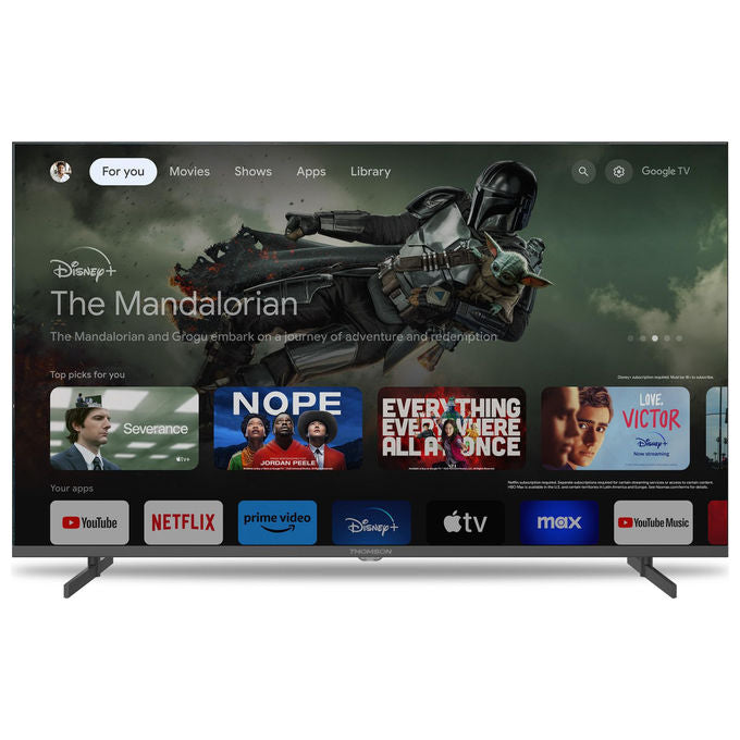 Thomson 43QG4S14 Smart TV 43'' QLED 4K Ultra HD Google TV HDR10 Dolby Vision Triple Tuner Wi-Fi colore Grigio