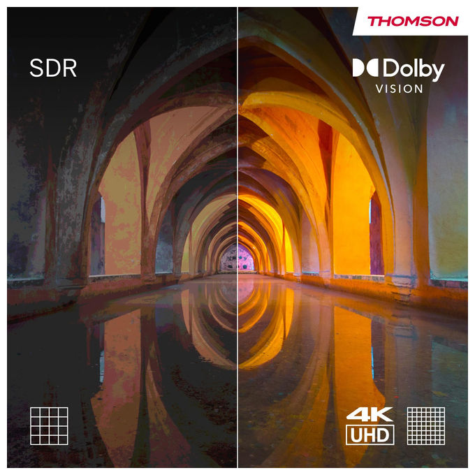 Thomson 43QG4S14 Smart TV 43'' QLED 4K Ultra HD Google TV HDR10 Dolby Vision Triple Tuner Wi-Fi colore Grigio