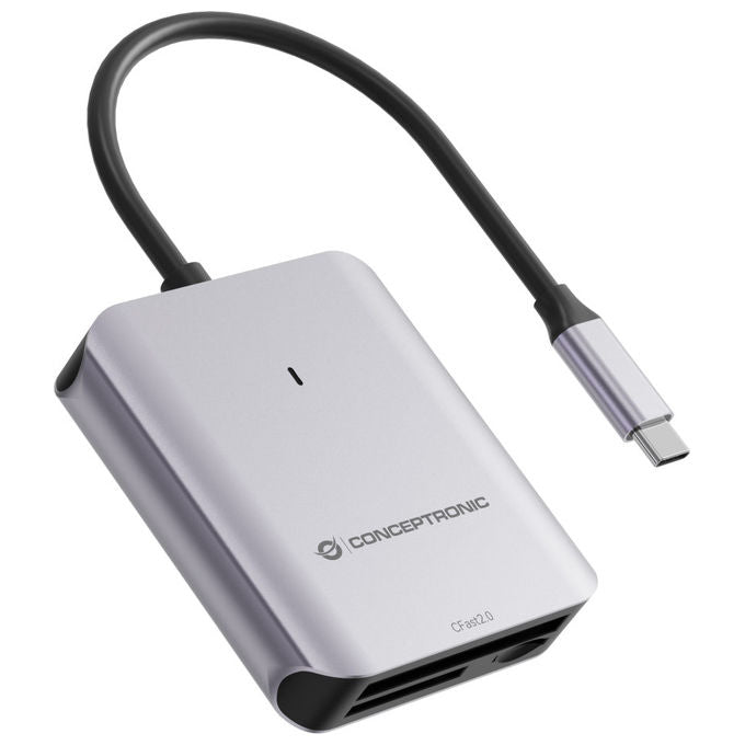 Conceptronic BIAN09G Lettore Schede Multi-Card USB-C 3.2 Gen 2 Grigio Alluminio Alta Velocita'
