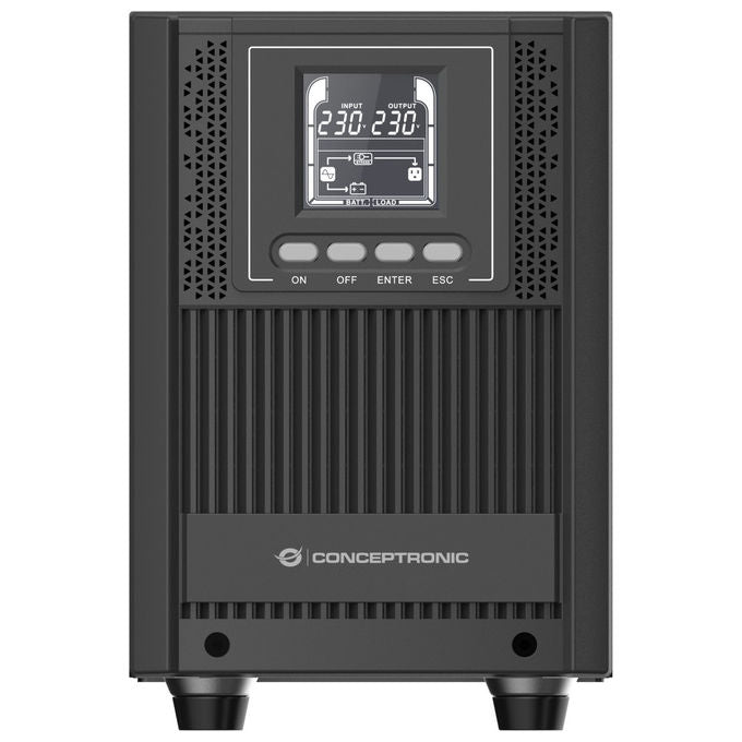 Conceptronic ZEUS52ES2K UPS 2kVA 1800W Doppia Conversione 4 Prese AC LCD Gruppo Continuita'