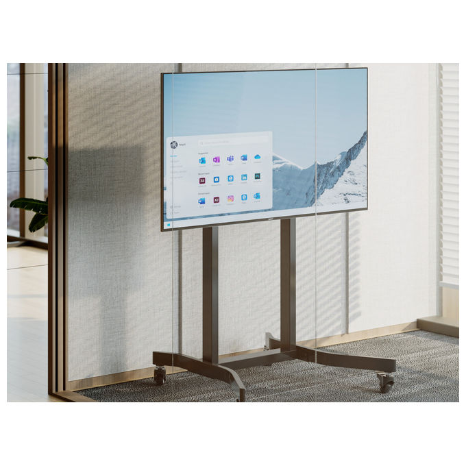 Equip Carrello TV Motorizzato 55-100'' 120kg VESA 800x600 4 Ruote Bloccabili Nero