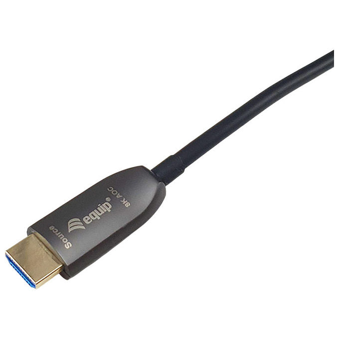 Equip Cavo HDMI 2.1 Fibra Ottica 50m 8K60Hz-4K120Hz Attivo Armato per TV PC Gaming