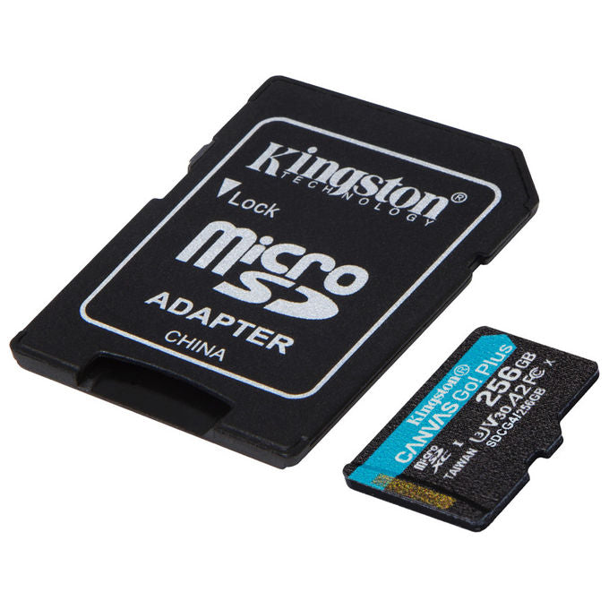 Kingston SDCG4-256GB Canvas Go Plus Gen4 Scheda microSDXC 256GB UHS-I U3 V30 A2 200MB-s colore Nero Turchese