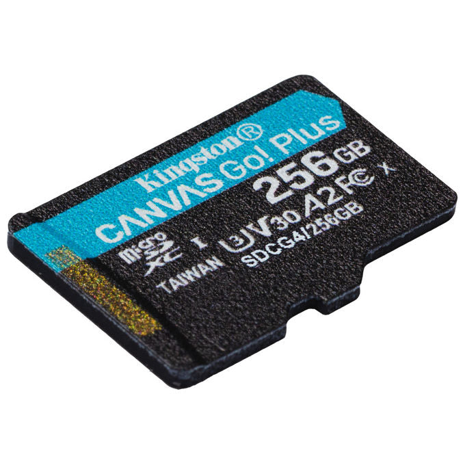 Kingston SDCG4-256GB Canvas Go Plus Gen4 Scheda microSDXC 256GB UHS-I U3 V30 A2 200MB-s colore Nero Turchese