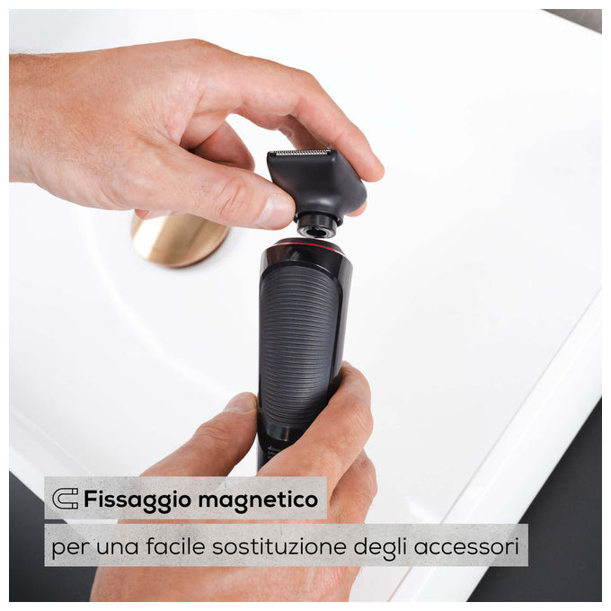 Beurer MN8X Rasoio Rotante Nero 3 Testine Flessibili Batteria Ricaricabile