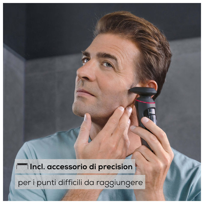 Beurer MN8X Rasoio Rotante Nero 3 Testine Flessibili Batteria Ricaricabile