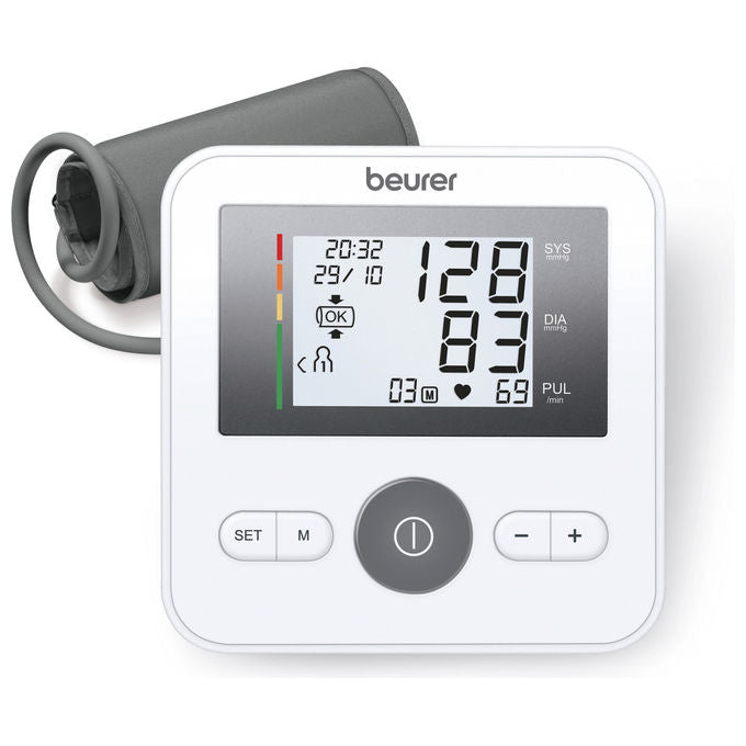 Beurer BM 27+ Misuratore Pressione Braccio 4 Utenti Rilevamento Aritmia USB-C App Beurer HealthManager Pro colore Bianco