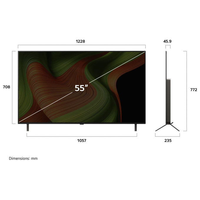 LG OLED55B56LA Serie B5 Smart TV OLED 55'' 4K α8 Gen2 Dolby Vision 4 HDMI 2.1 VRR 120Hz G-Sync WebOS 25 colore Nero