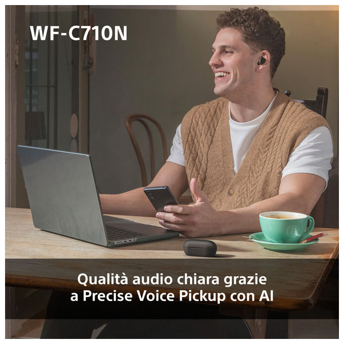 Sony WFC710NB.CE7 WF-C710N Auricolari True Wireless Noise Cancelling Bluetooth 5.3 IPX4 40h colore Nero