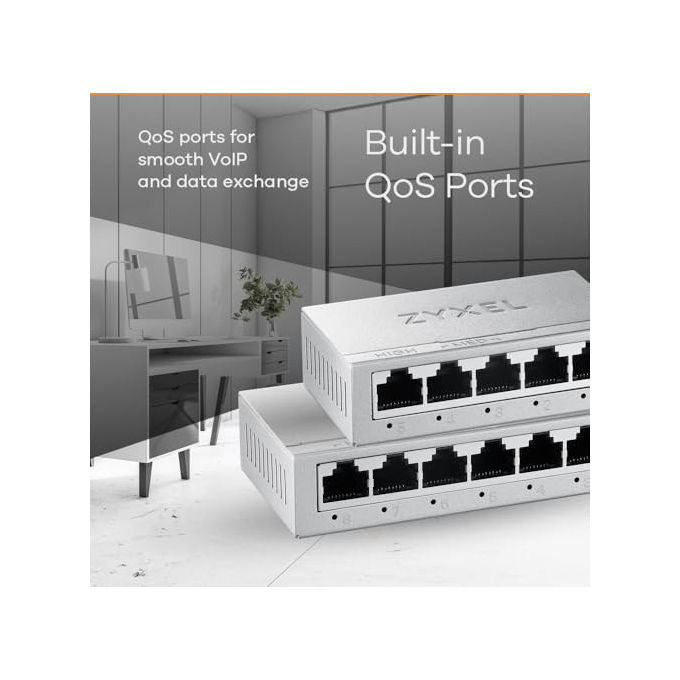 Zyxel GS-108B v5 Switch Ethernet 8 porte Gigabit non gestito per rete domestica