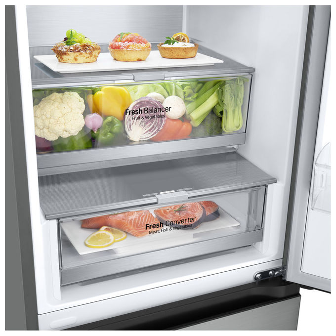LG GBV7280DPY Frigorifero Combinato 387L Altezza 203 cm Classe D Fresh Converter Argento