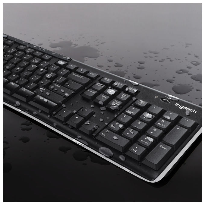 Logitech, Tastiera e Mouse Wireless MK270, USB QWERTY, Nero, per PC Windows