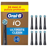 ORAL-B Testine di Ricambio iO Ultimate Clean Nero 3 pz per Spazzolini ORAL-B iO