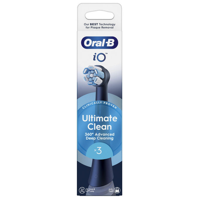 Oral-B iO Testine di Ricambio Nere per Pulizia Profonda - 3 pezzi - Spazzolini Elettrici