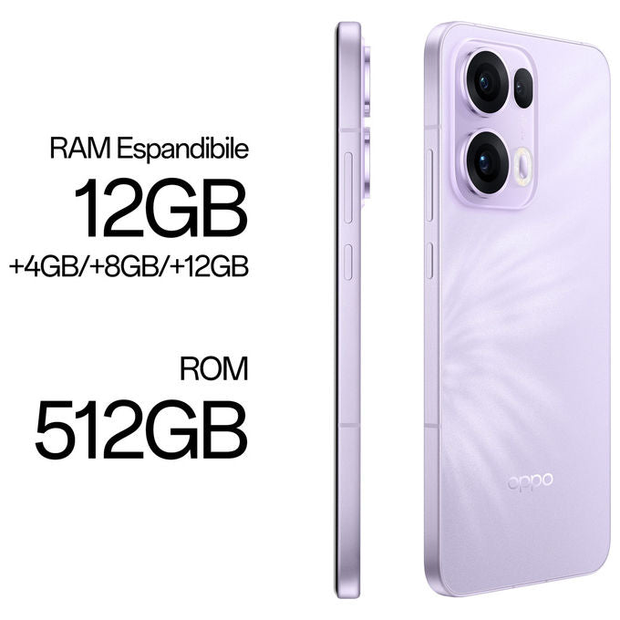 Oppo CPH2697 Reno13 Pro Smartphone 5G 6.83'' Tripla Fotocamera 50MP 12GB RAM 512GB Android 15 colore Viola