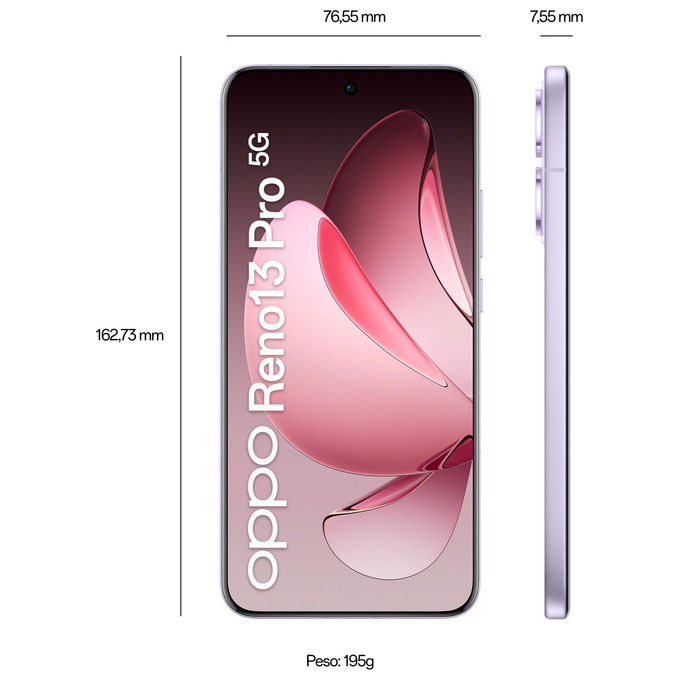 Oppo CPH2697 Reno13 Pro Smartphone 5G 6.83'' Tripla Fotocamera 50MP 12GB RAM 512GB Android 15 colore Viola