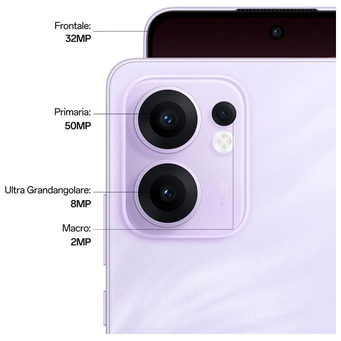 OPPO Reno13 F Smartphone 5G 6.67'' 256GB 8GB RAM Tripla Fotocamera Android Viola