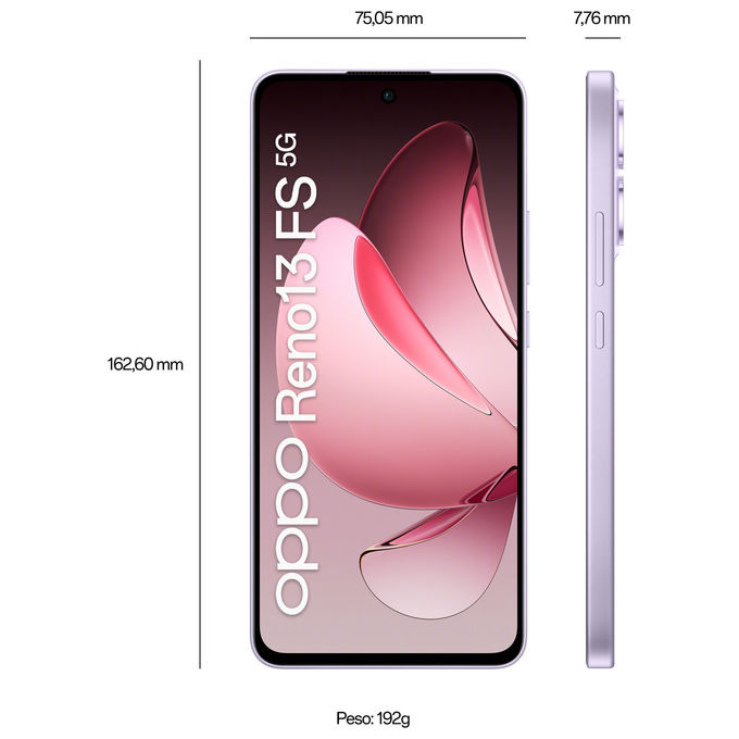 OPPO Reno13 FS Smartphone 5G 6.67'' AMOLED 512GB 12GB RAM Tripla Fotocamera Viola