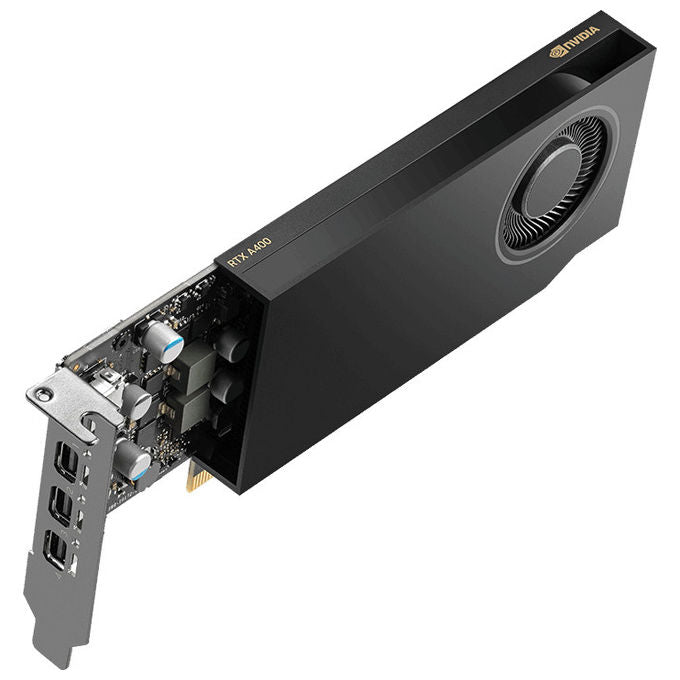 PNY VCNRTXA400-PL RTX A400 Scheda Video Professionale 4 GB GDDR6 PCIe 4.0 x8 768 CUDA Core 4x Mini DisplayPort Low Profile colore Nero