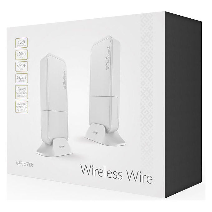 Mikrotik RBWAPG-60ADKIT Access Point Wireless 60GHz 1000Mbit-s PoE Bianco 2pz