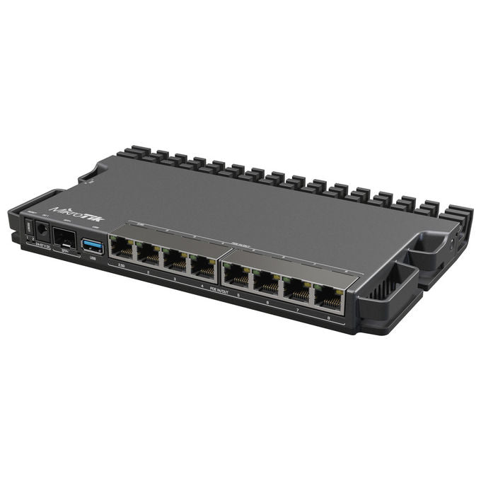 Mikrotik RB5009UG+S+IN Router Cablato 2.5GbE 7 Porte PoE SFP+ USB3.2 Nero Ethernet