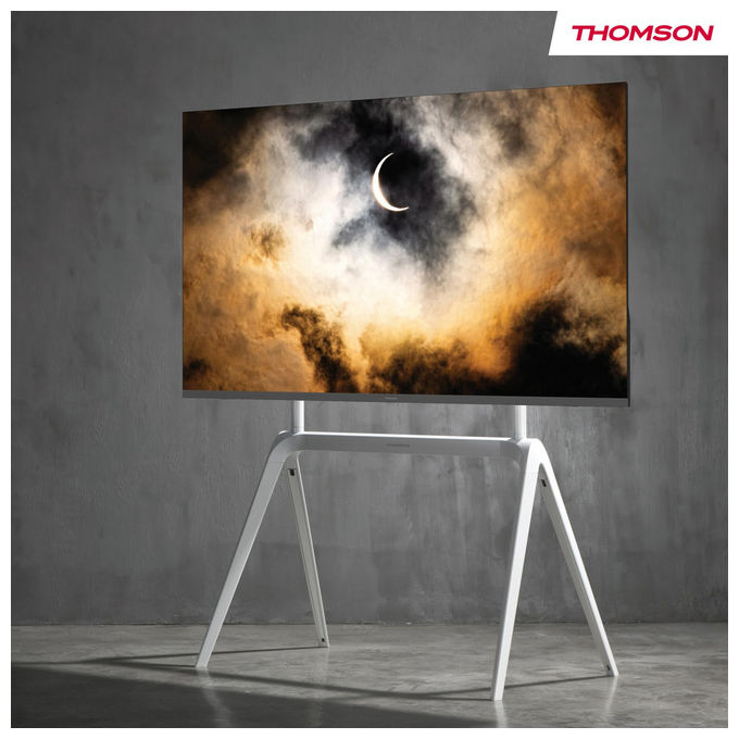 Thomson S604 Supporto TV da Terra 65'' 86'' Metallo VESA 600x400 60 Kg colore Bianco