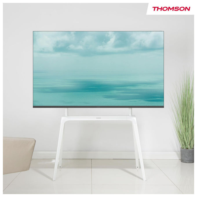Thomson S604 Supporto TV da Terra 65'' 86'' Metallo VESA 600x400 60 Kg colore Bianco
